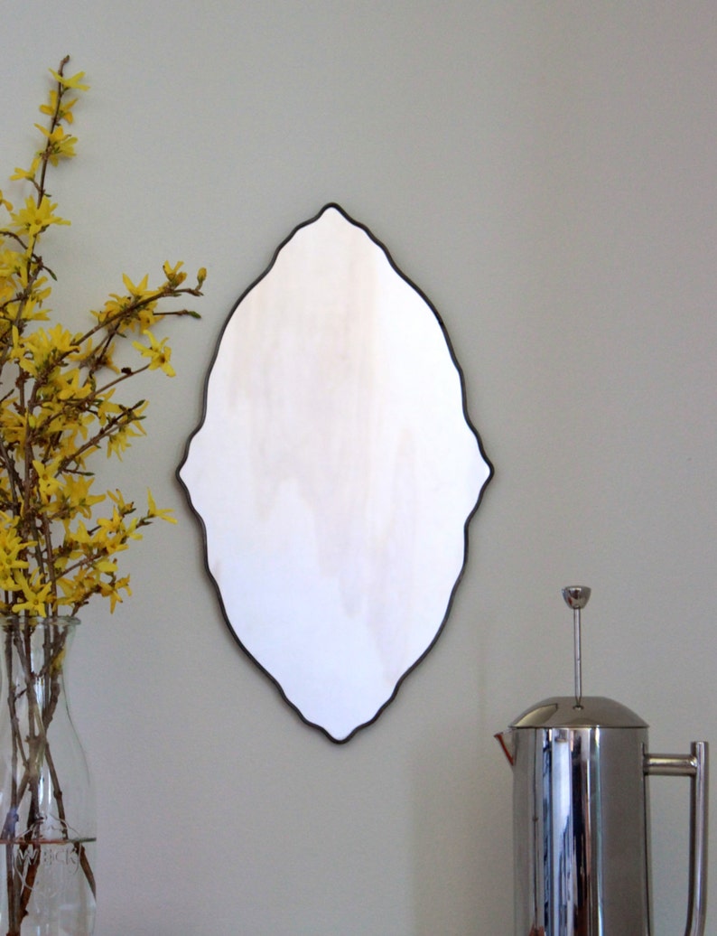 Oval Scalloped Mirror Handmade Wall Mirror Ornate Organic Wall Mirror Miroir image 3