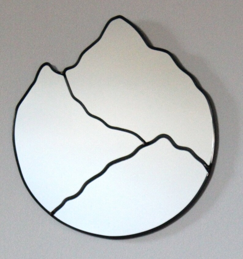 Mountain Mirror Handmade Mountain Range Wall Mirror Organic Mtn Cascades Blue Ridge Great Smoky Mountains Appalachian Smokies image 2