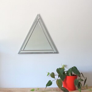 Triangle Wall Mirror Geometric / Handmade Wall Mirror Triangle Shaped Mirror Pyramid Art image 3
