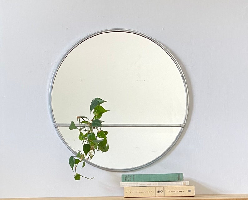 Circle Mirror Plant Propagator Handmade 18 Round Wall Mirror Modern Silver Metal Frame Flux Glass House Plant Flower Vase Propagation image 6