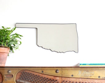 Oklahoma Mirror / Wall Mirror State Outline Silhouette OK Shape Wall Art Modern Accent Mirror