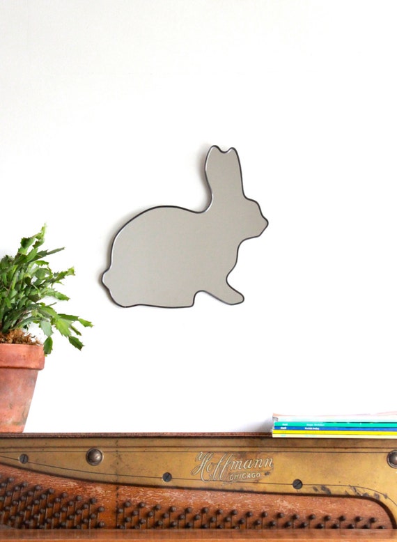 Rabbit Mirror / Handmade Wall Mirror Easter Bunny Hare Peter Cottontail Lapin Miroir Kaninchen