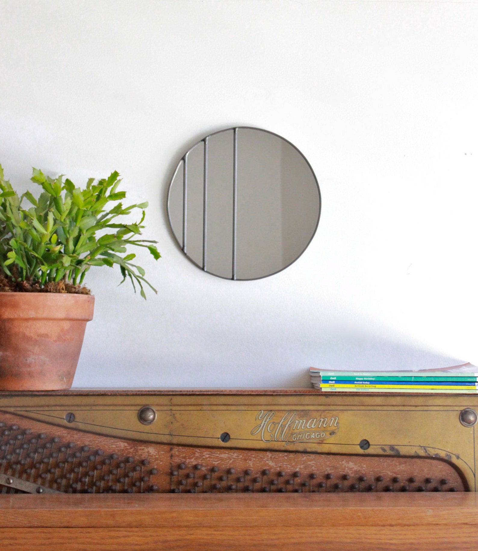 Circle Mirror Handmade Leaded Wall Mirror Round Mirror Oval Etsy