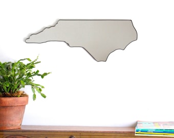 North Carolina Mirror / Wall Mirror State Outline Silhouette Asheville NC Fluxglass Wall Art Modern Decor