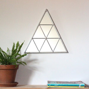 Triangle Wall Mirror Geometric / Handmade Wall Mirror Triangle Shaped Mirror Traingles Miroir Drejeck image 4