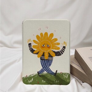 Funny Sun Oil Painting Kindle Case with Hand Strap for Paperwhite 12th/10th/11th Paperwhite 6''/6.8''/7'' Cover for Kindle 2022/2024 Case