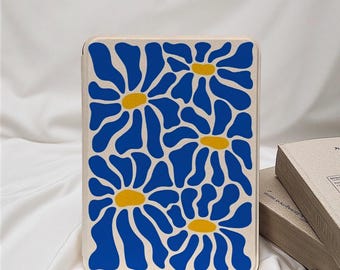 Art Blue Floral Kindle Paperwhite 12th 7" Case, All New Kindle Colorsoft Case, Paperwhite 11th 6.8 Cover, Kindle 12th 2024, Kindle 6"case