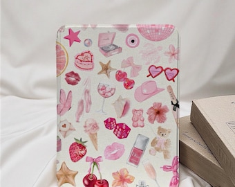 Scrapbook Collage Kindle Case With Hand Strap, Kindle Paperwhite 12th 7&quot;, All New Kindle Colorsoft, Paperwhite 11th 6.8&quot;,Kindle 11th 6&quot; Case