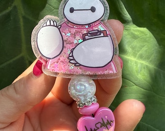 Baymax nurse badge reel