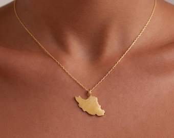 Halsband med kartan över Iran | Skickas samma dag | 18k guldpläterat rostfritt stål | Vattentätt persiskt halsband + hänge | Persisk gåva