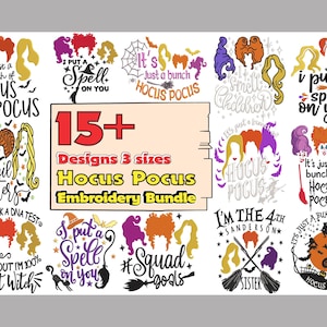 Halloween Witches Embroidery, Halloween Scary  Witches Embroidery, Halloween Witch Sisters Embroidery Bundle. 15+ Designs, 3 Sizes