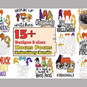 Halloween Witches Embroidery, Witches Embroidery Bundle for Halloween, Halloween Witch Sisters Embroidery Bundle. 15+ Designs, 3 Sizes