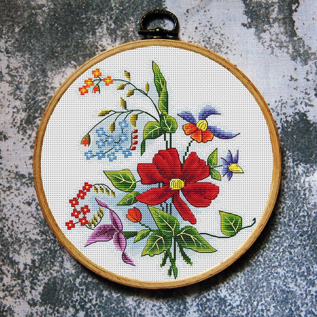 Flowers Cross Stitch Pattern Plant Download PDF - Etsy Canada