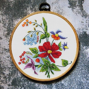 Flowers Cross Stitch Pattern Download PDF