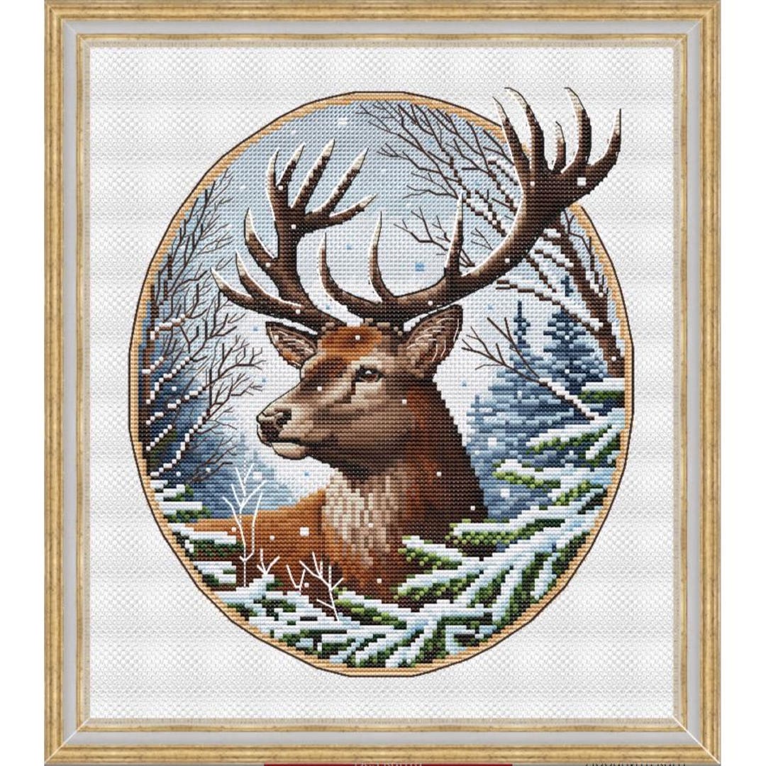 Red Deer Cross Stitch Pattern Animals Winter Download PDF - Etsy