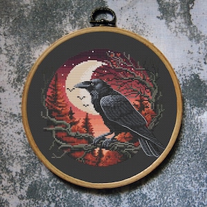 Bird Cross Stitch Pattern Raven Download PDF
