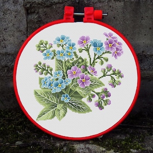 Cross Stitch Pattern Flowers Forget-Me-Nots Download PDF