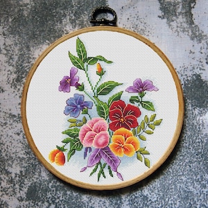 Flowers Cross Stitch Pattern Download PDF