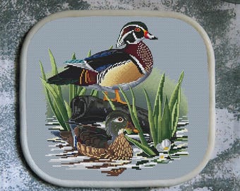 Schema per punto croce dell'anatra selvatica (Scramble Duck) - Uccelli - Scarica PDF