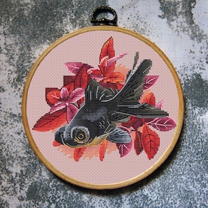 Fish Cross Stitch Pattern Goldfish Black Telescope Download PDF