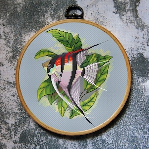 Fish Cross Stitch Pattern Pterophyllum Scalare Download PDF
