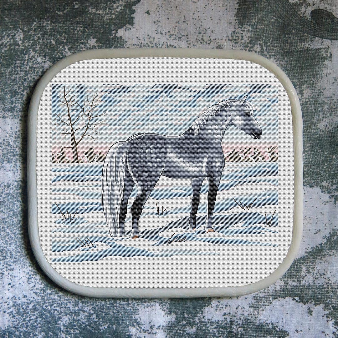 Horse Cross Stitch Pattern Animals Winter Download PDF - Etsy