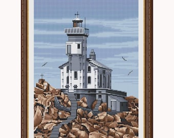 Patrón de punto de cruz de faro del mar Descargar PDF