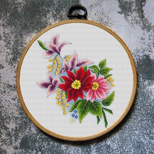 Flowers Cross Stitch Pattern Download PDF