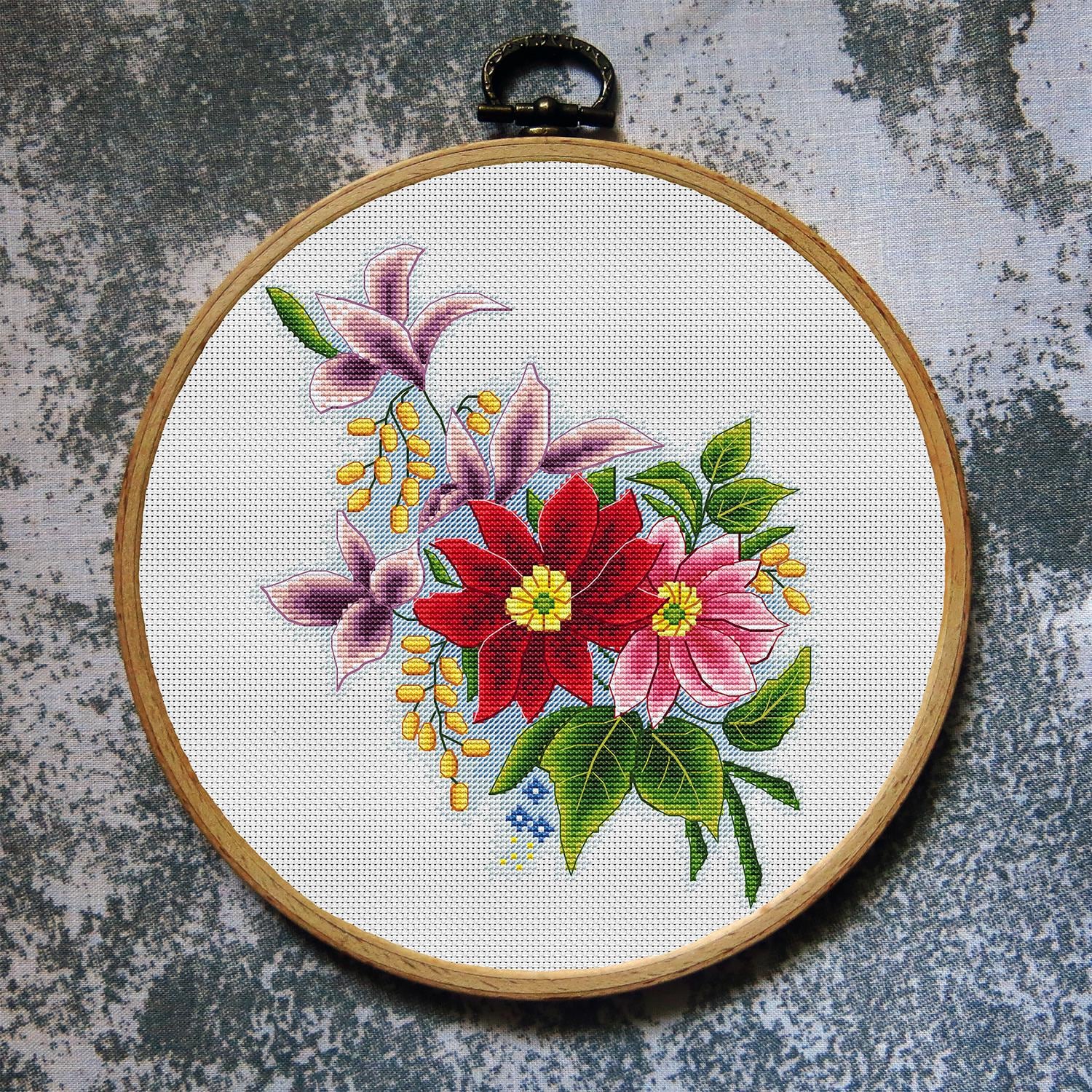 Flowers Cross Stitch Pattern Download PDF - Etsy