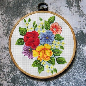Flowers Cross Stitch Pattern Download PDF