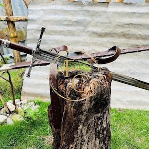 Custom handmade long sword -Inspired Decorated sword handcrafted tool - unique Two - Handed design with custom cross guard and pommel