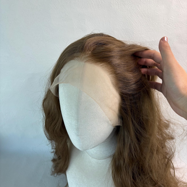 Long Wavy Brown Lace Front Wig, High Temperature Fiber Hair, 24 Inch image 14