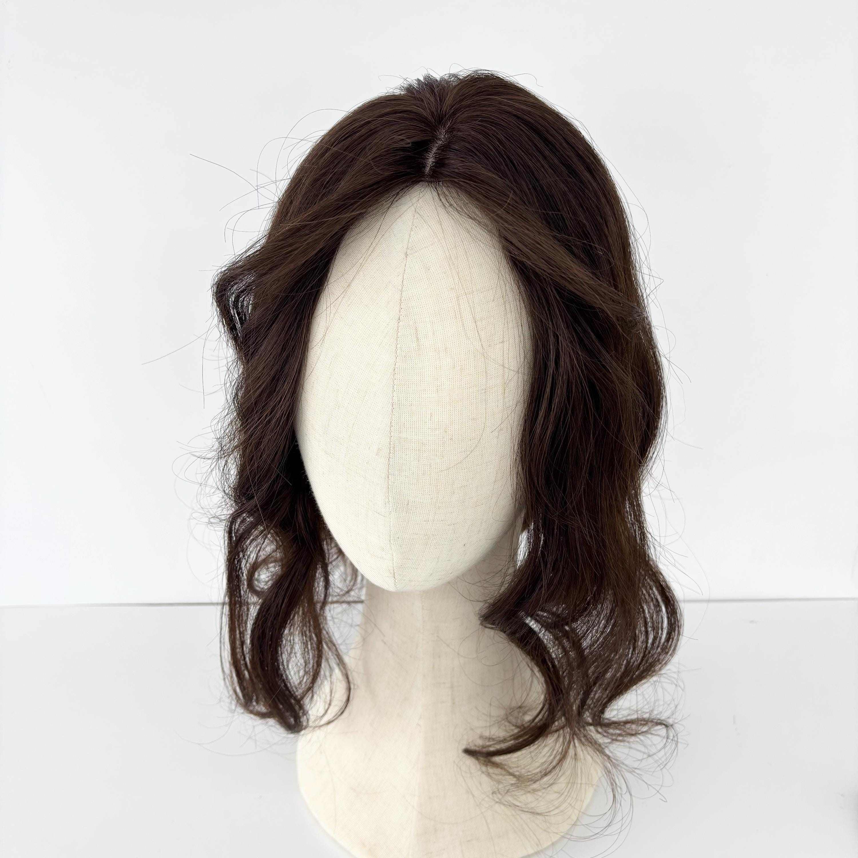 Susanki Mono-Haar-Topper Aus Echthaar – 5,1x7,6 Cm, Anklipsbar, Glatt, Schwarz, Für Mehr Volumen