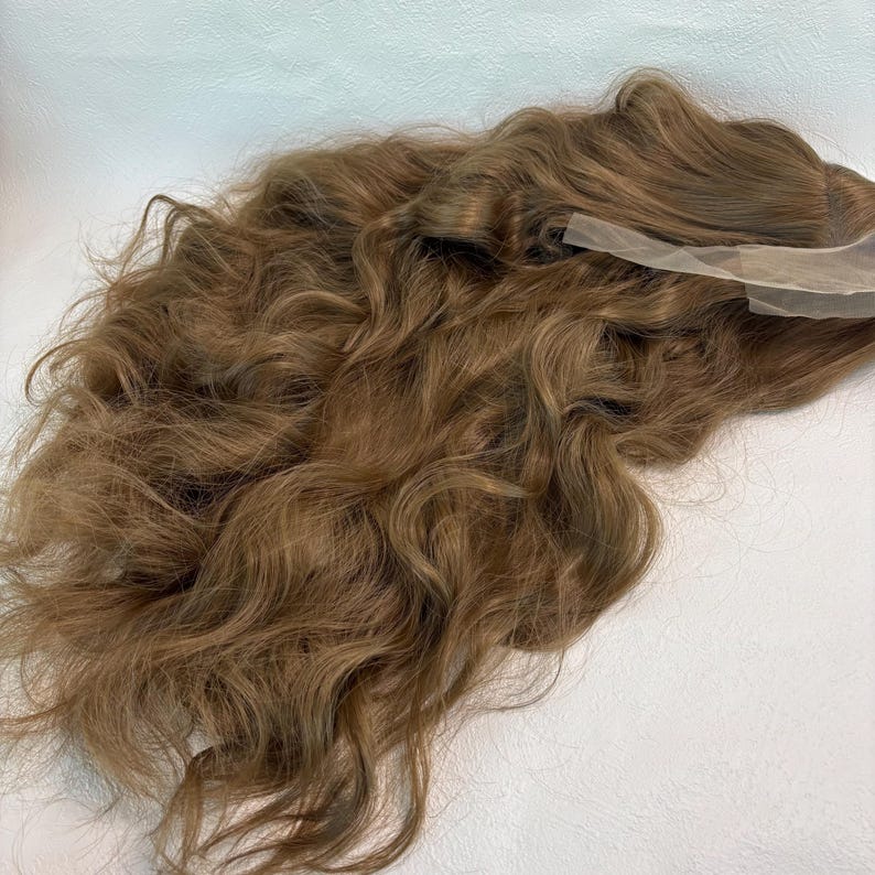 Long Wavy Brown Lace Front Wig, High Temperature Fiber Hair, 24 Inch image 9