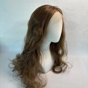 Long Wavy Brown Lace Front Wig, High Temperature Fiber Hair, 24 Inch image 13