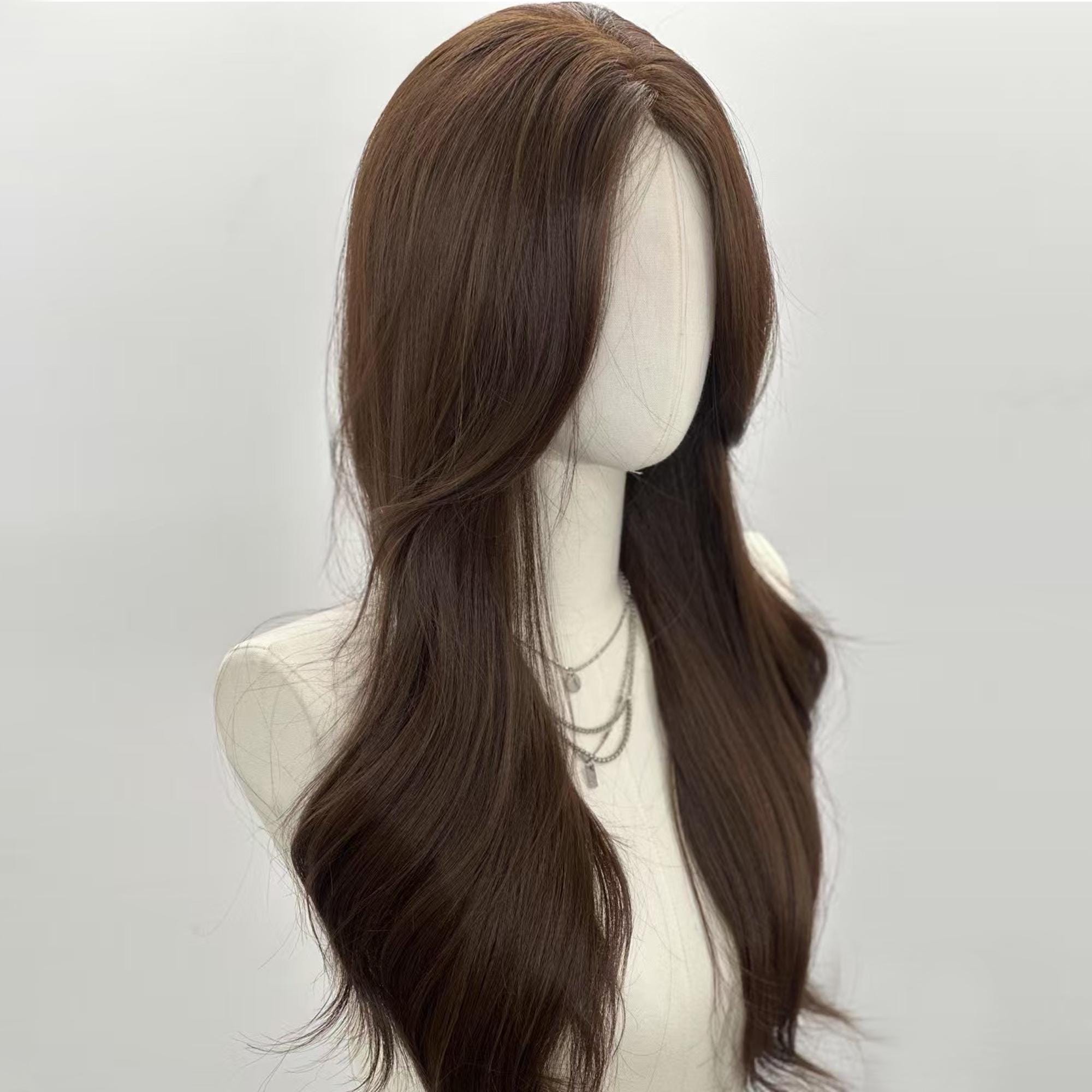 Dark Brown Lace Front Wig – 24 Inch Straight High 