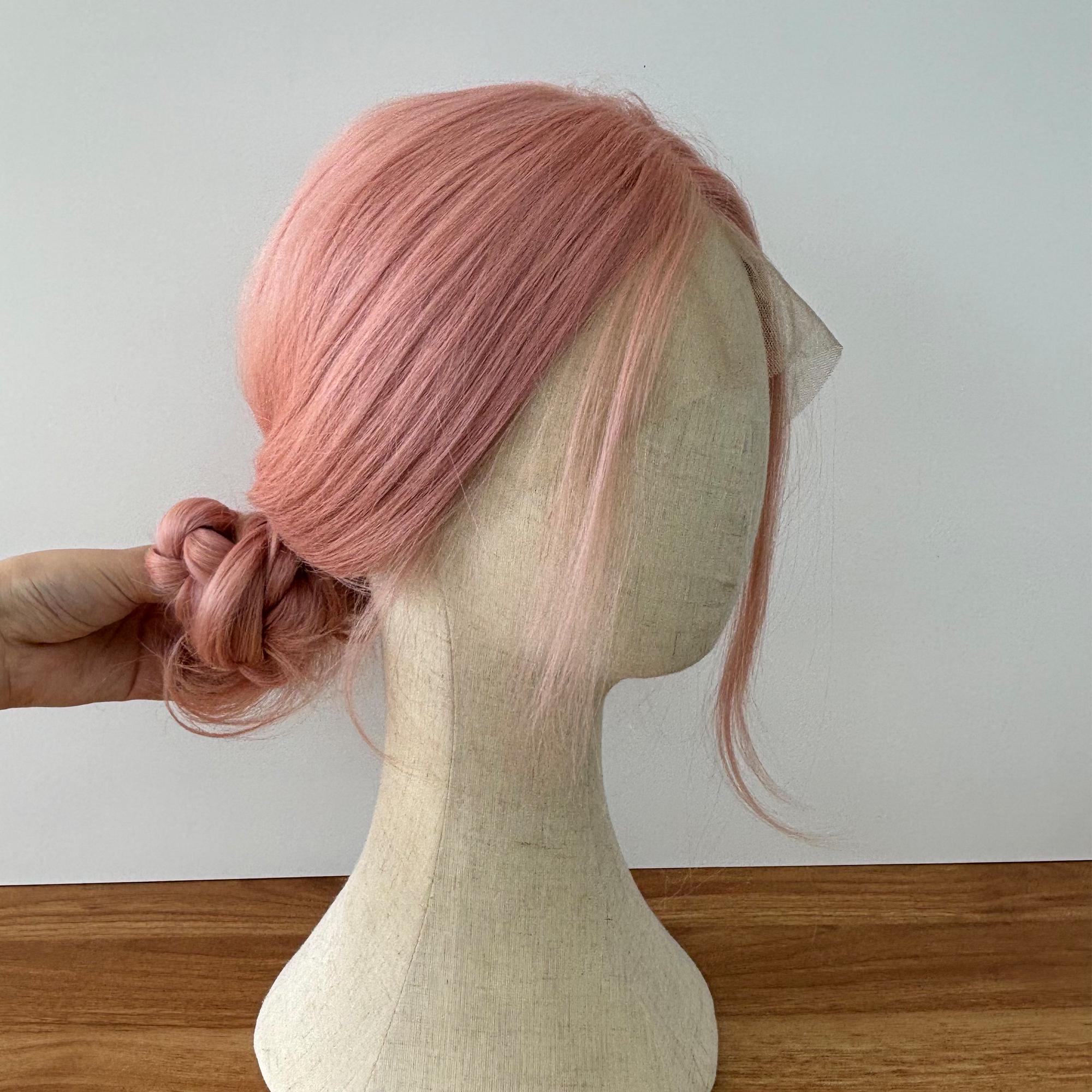 Perruque Longue Synthétique Rose Foncé Bouclée - Cosplay Femme + Cadeau
