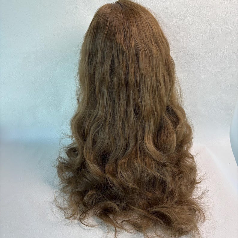 Long Wavy Brown Lace Front Wig, High Temperature Fiber Hair, 24 Inch image 10