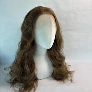 Long Wavy Brown Lace Front Wig, High Temperature Fiber Hair, 24 Inch image 16
