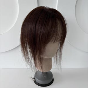 7x11cm Swiss Lace Hair Topper with Air Bangs | Breathable Summer-Ready Fit & Face-Framing Volume