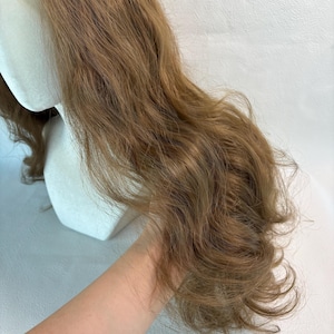 Long Wavy Brown Lace Front Wig, High Temperature Fiber Hair, 24 Inch image 5