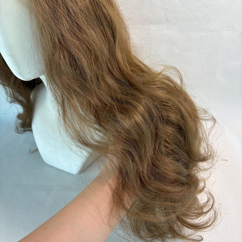 Long Wavy Brown Lace Front Wig, High Temperature Fiber Hair, 24 Inch image 5
