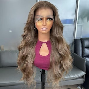 Long Wavy Brown Lace Front Wig with Natural Looking Hairline, Synthetic Fibers for Daily Wear Special Occasions, Effortless Styles for Women