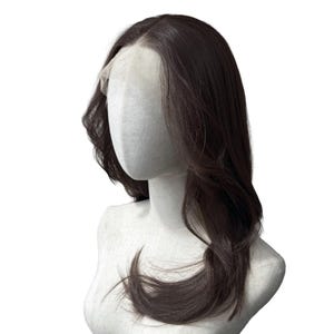 Dark Brown Lace Front Wig – 24 Inch Straight High Temperature Fiber Hair