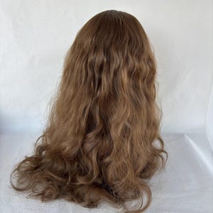 Long Wavy Brown Lace Front Wig, High Temperature Fiber Hair, 24 Inch image 6