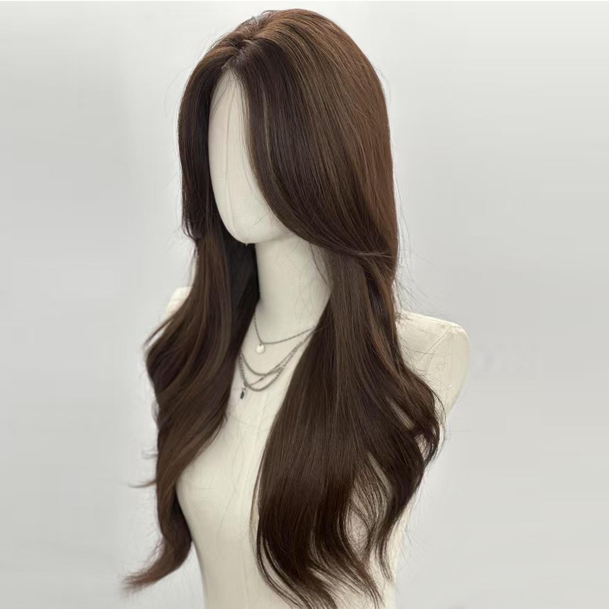 Dark Brown Lace Front Wig – 24 Inch Straight High 