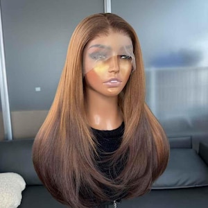 13x6 Pre-Cut Lace Front Wig | Breathable Hand-Tied Base, Caramel Ombre & Effortless Cap-Like Fit for Natural Hairlines