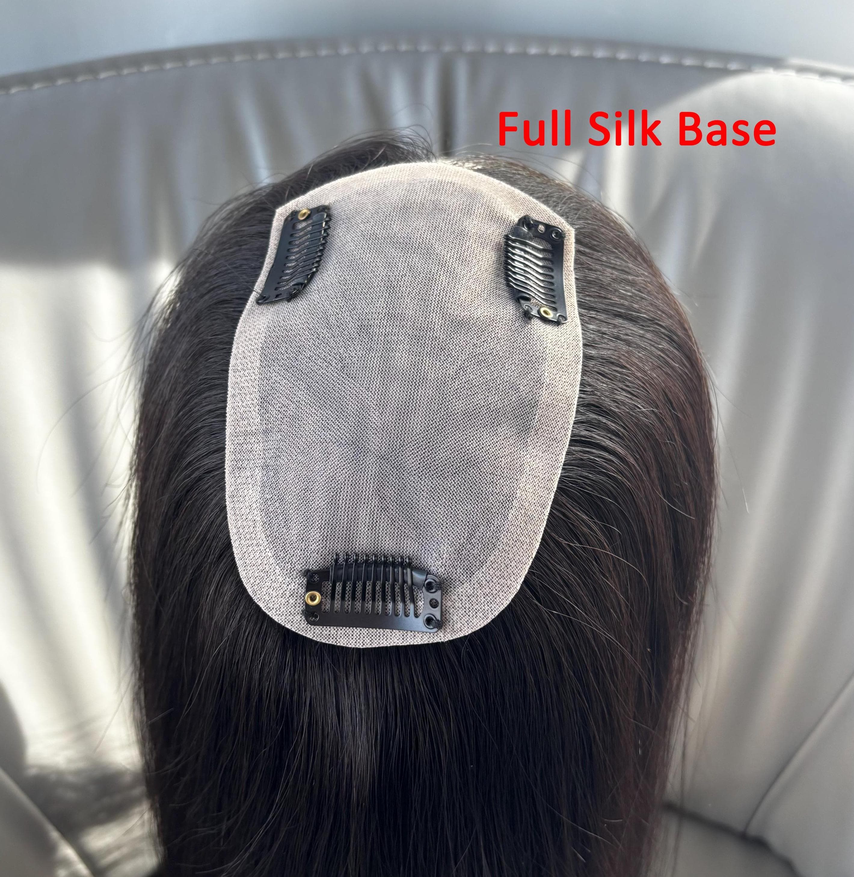 100% Virgin Human Hair Topper, 8x13cm Silk Base Hairpiece, Breathable & Natural Looking