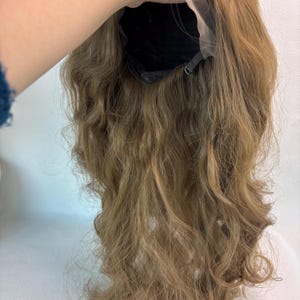 Long Wavy Brown Lace Front Wig, High Temperature Fiber Hair, 24 Inch image 20