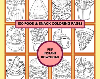 100 Food & Snack Coloring Pages: Fun, Simple Designs (PDF Download)
